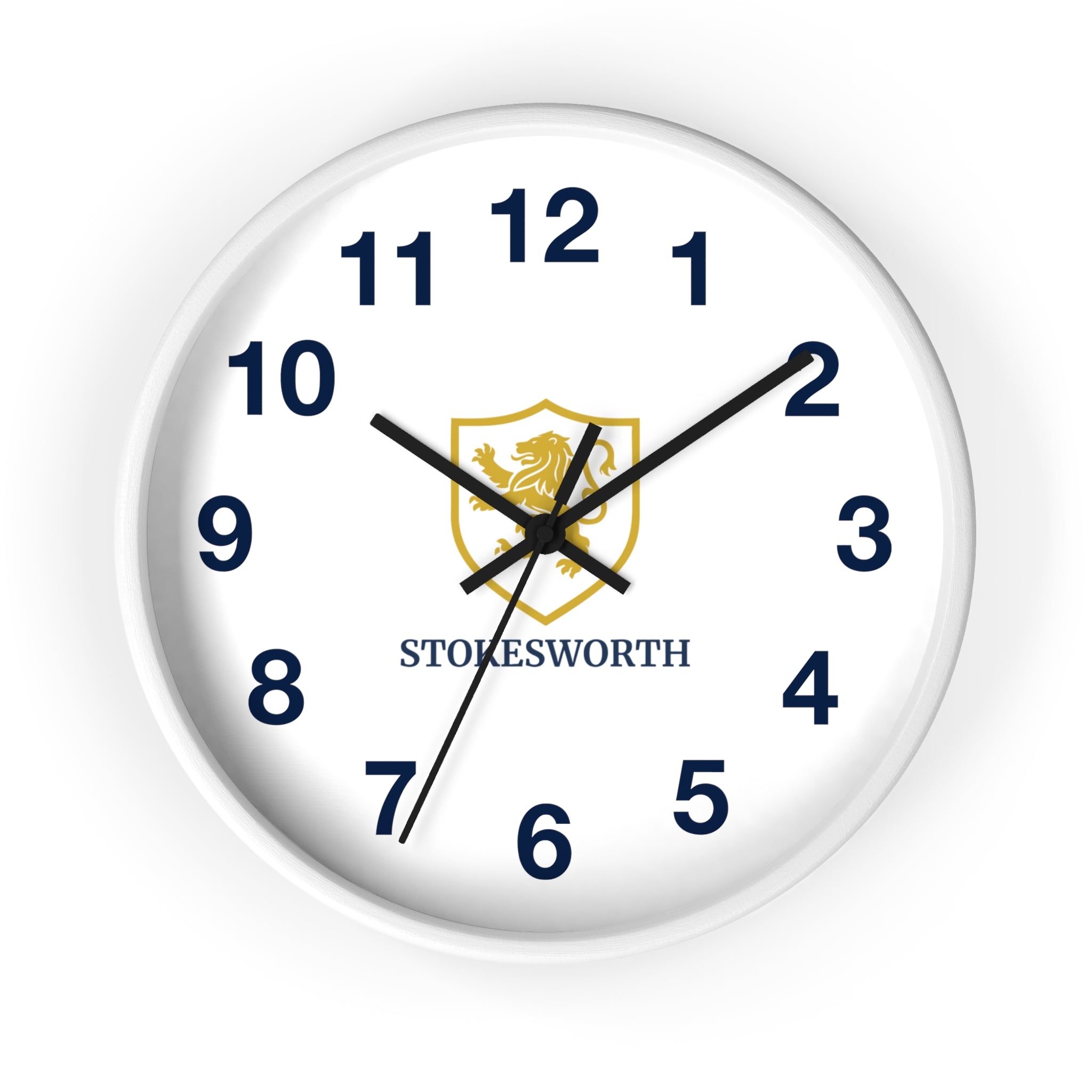 Stokesworth Crest Wall Clock — Elegant Lion Shield Home Décor