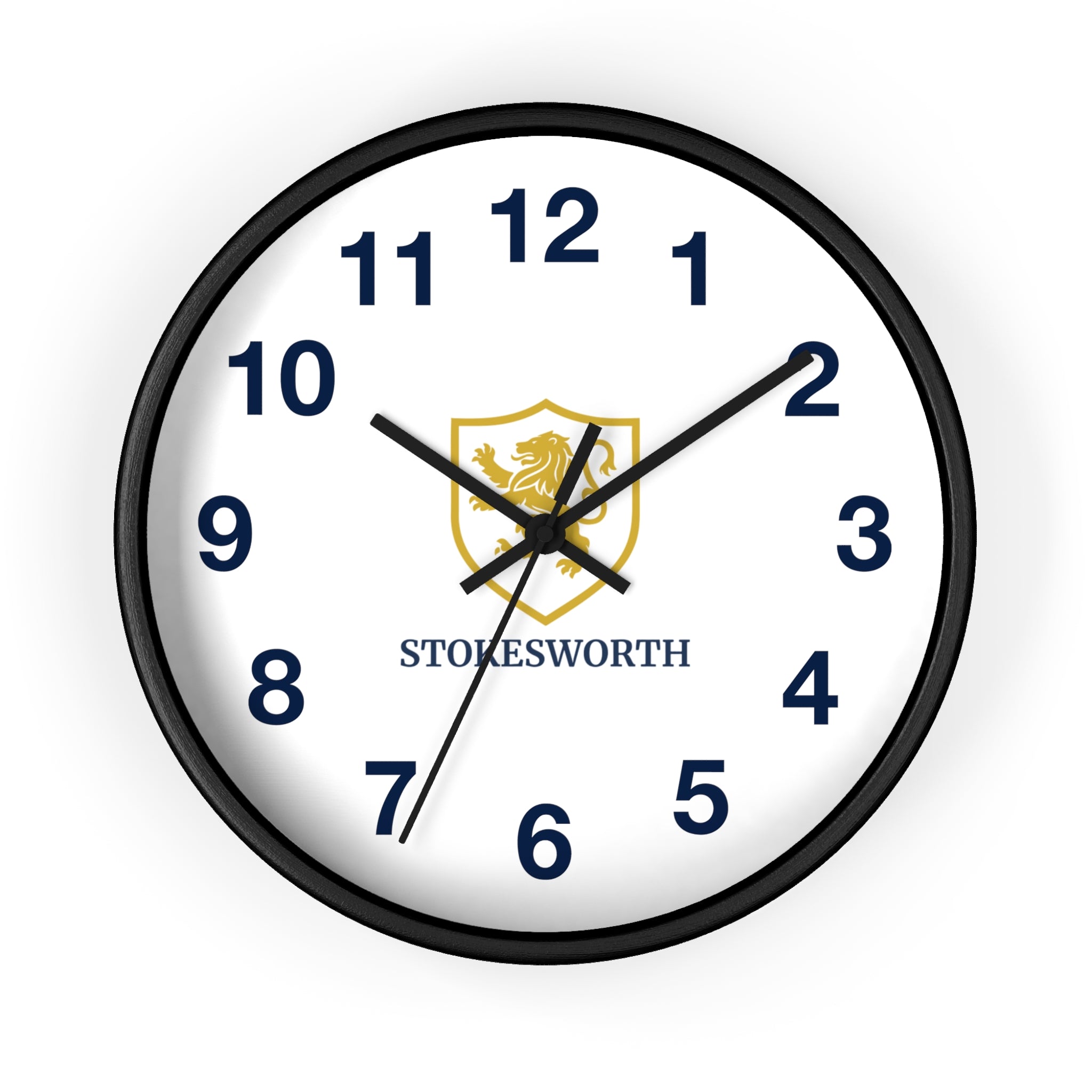 Stokesworth Crest Wall Clock — Elegant Lion Shield Home Décor