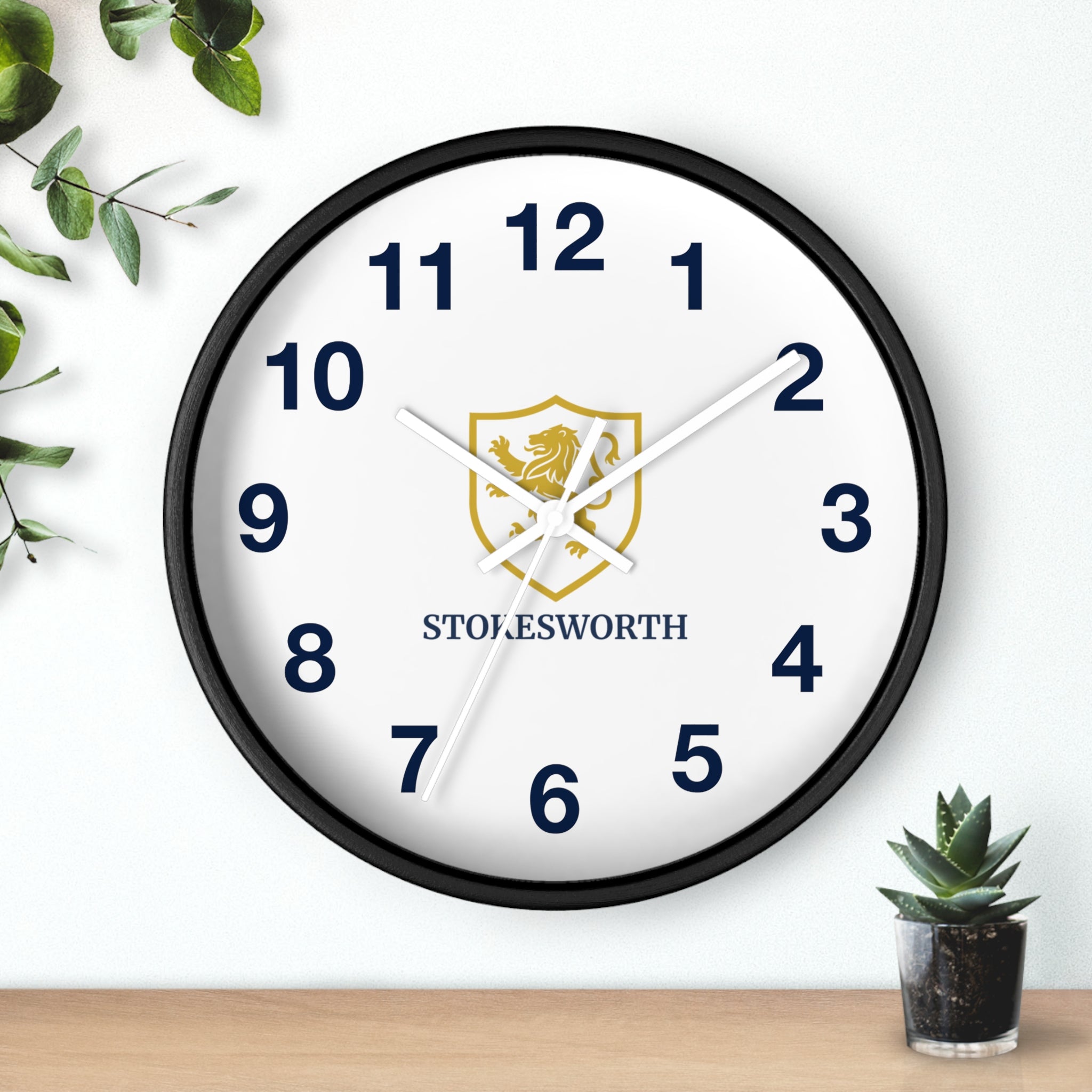 Stokesworth Crest Wall Clock — Elegant Lion Shield Home Décor