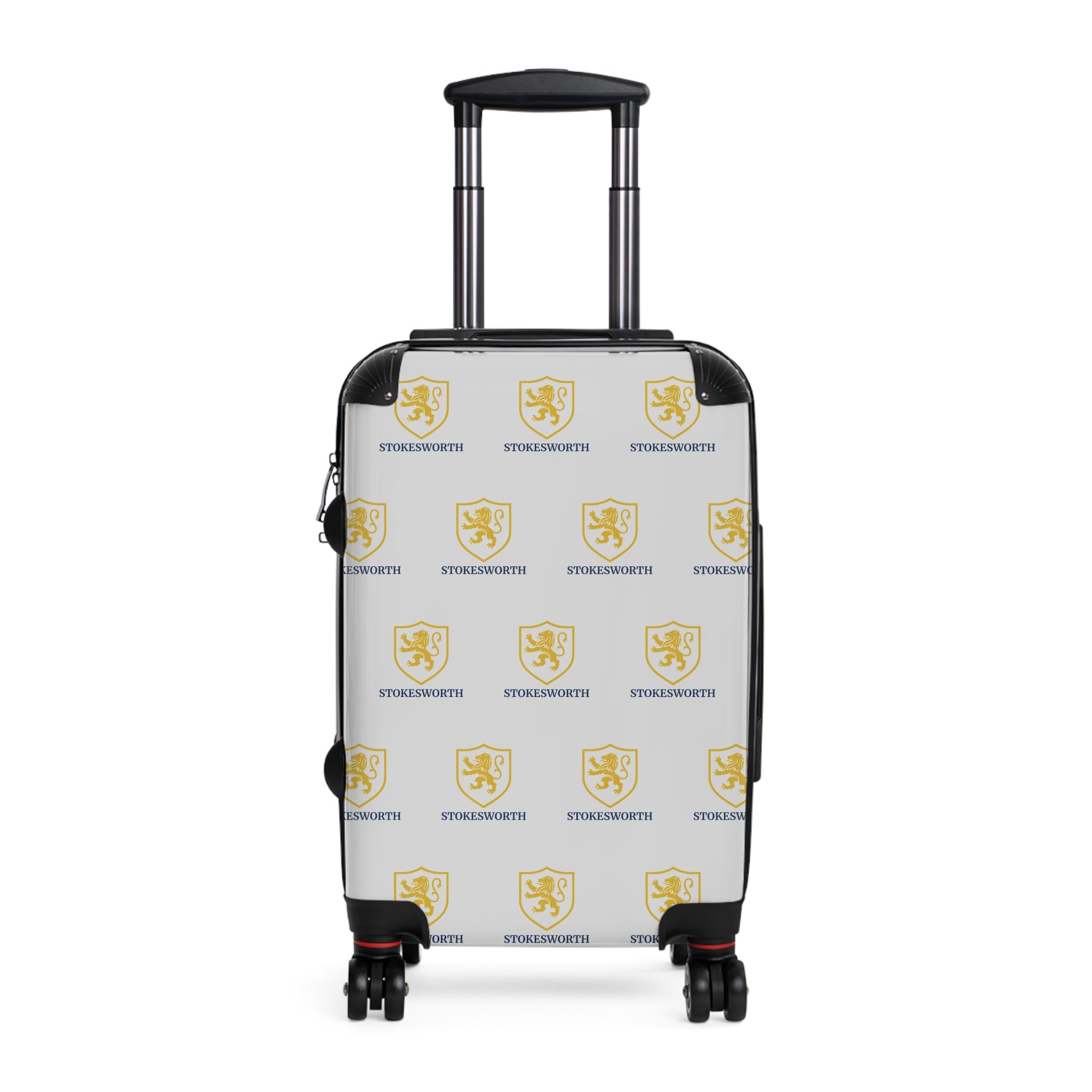Custom Logo Suitcase Cover — Personalized Travel Luggage Protector with Repeated Crest Design