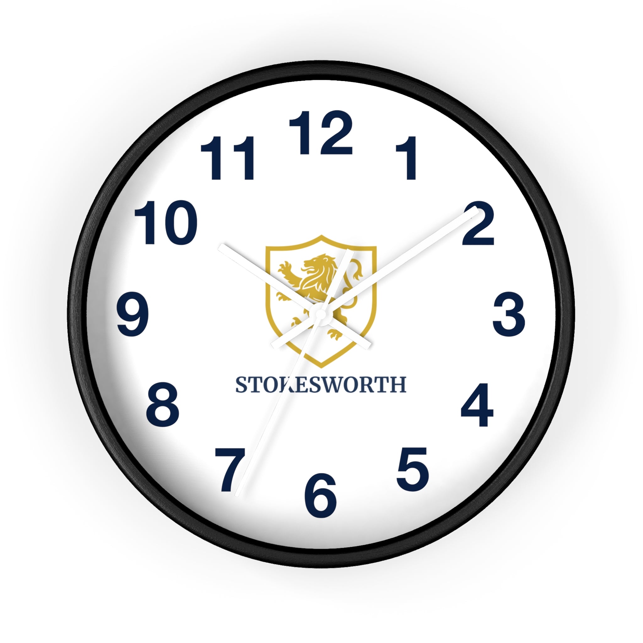 Stokesworth Crest Wall Clock — Elegant Lion Shield Home Décor