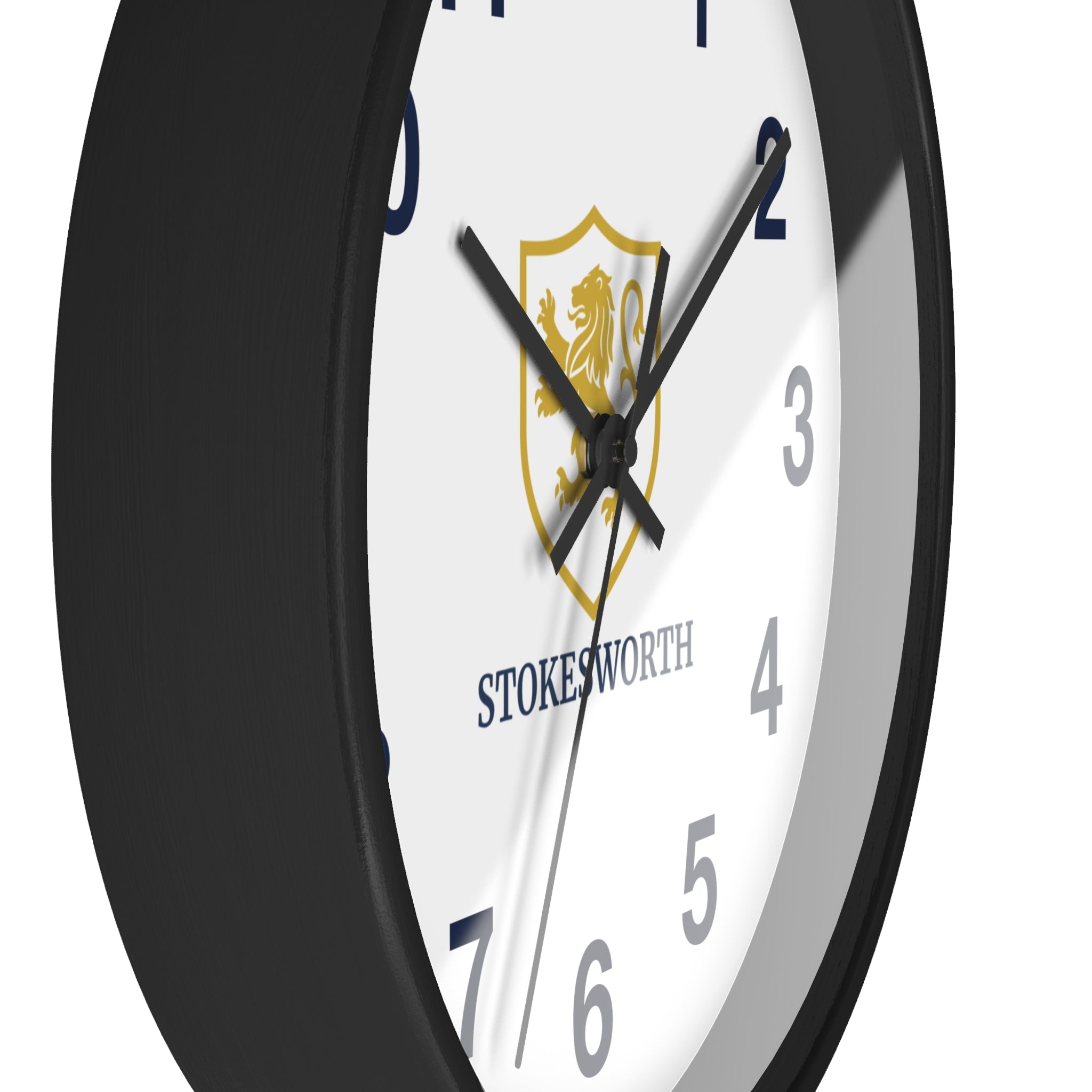 Stokesworth Crest Wall Clock — Elegant Lion Shield Home Décor