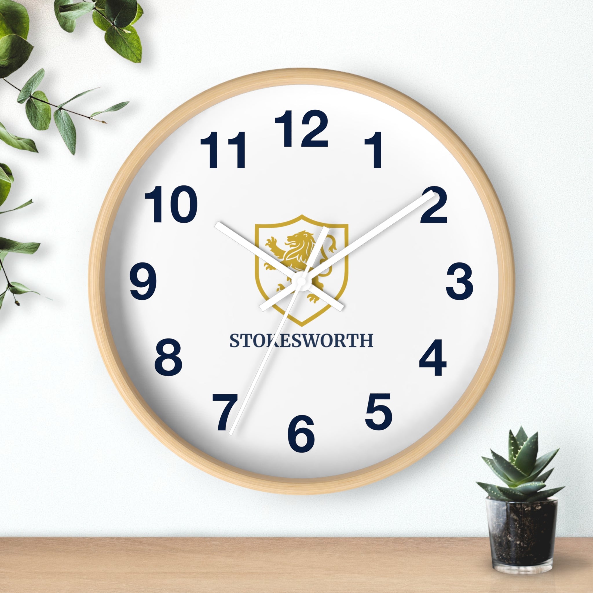 Stokesworth Crest Wall Clock — Elegant Lion Shield Home Décor