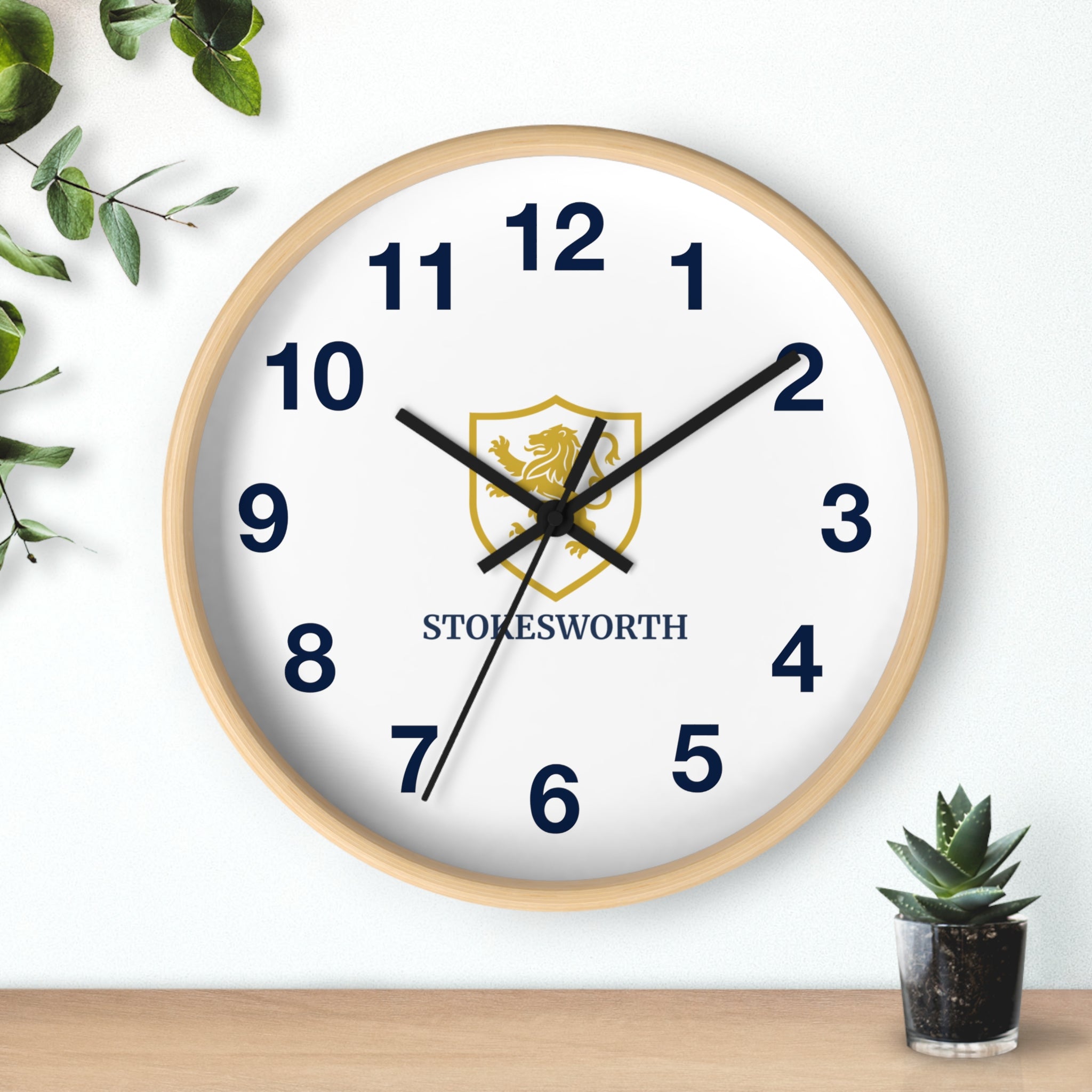 Stokesworth Crest Wall Clock — Elegant Lion Shield Home Décor