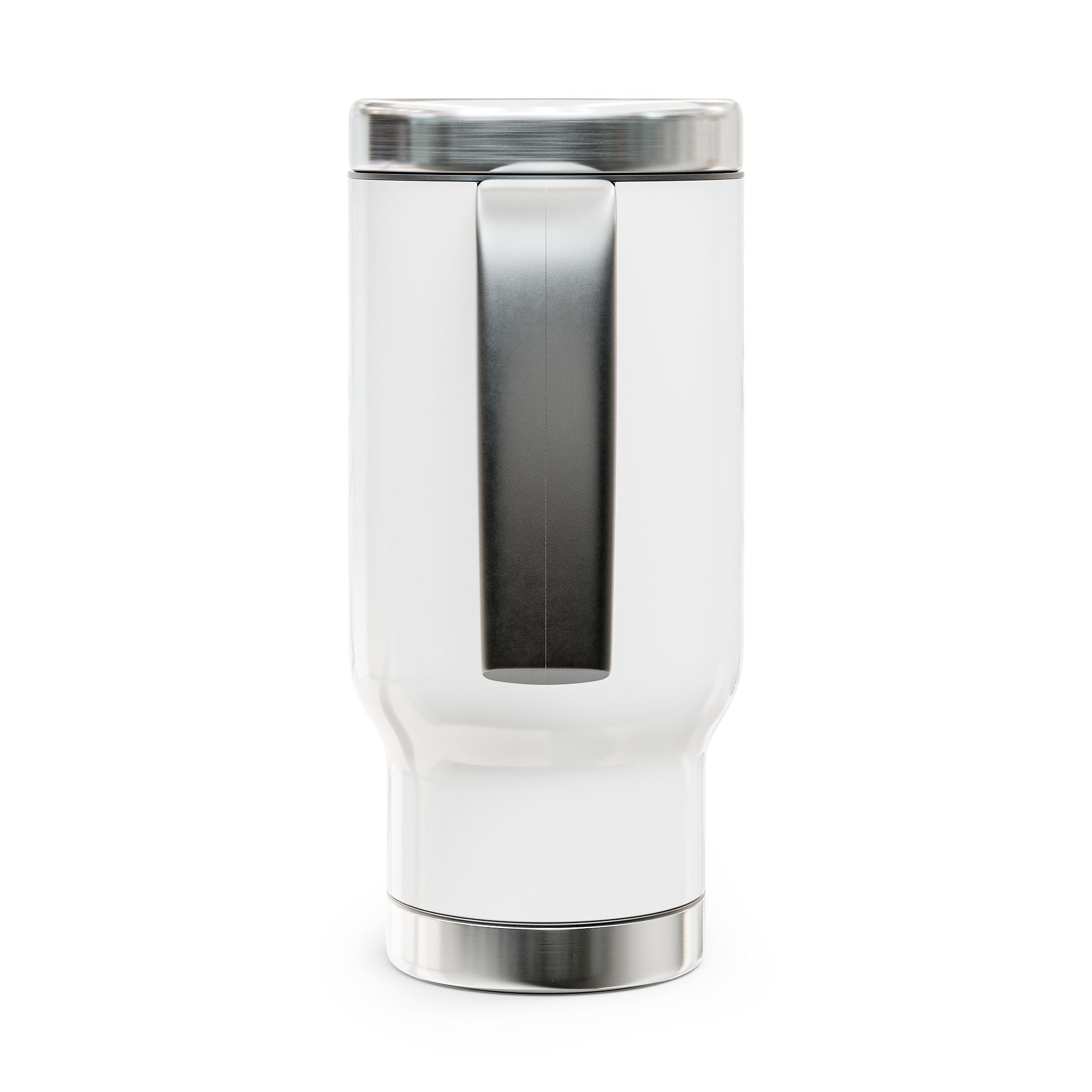 Stokesworth Crest Stainless Steel Travel Mug — 14oz Insulated Mug with Handle