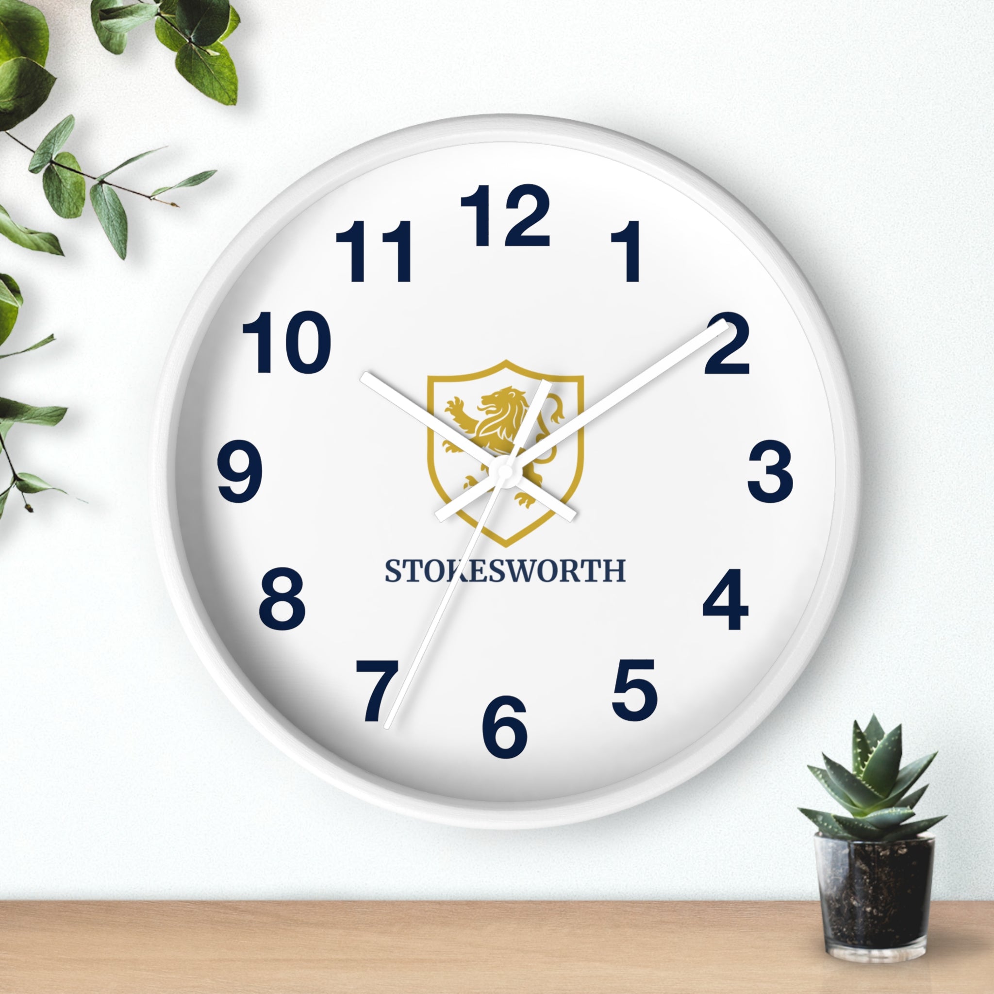 Stokesworth Crest Wall Clock — Elegant Lion Shield Home Décor