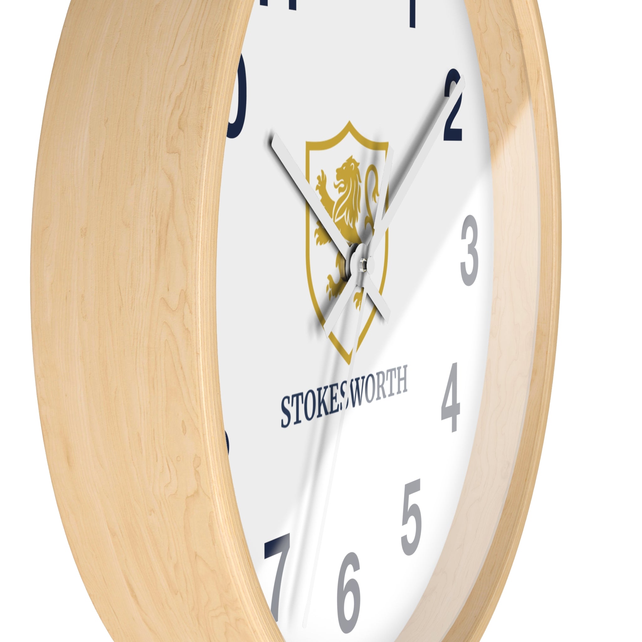 Stokesworth Crest Wall Clock — Elegant Lion Shield Home Décor