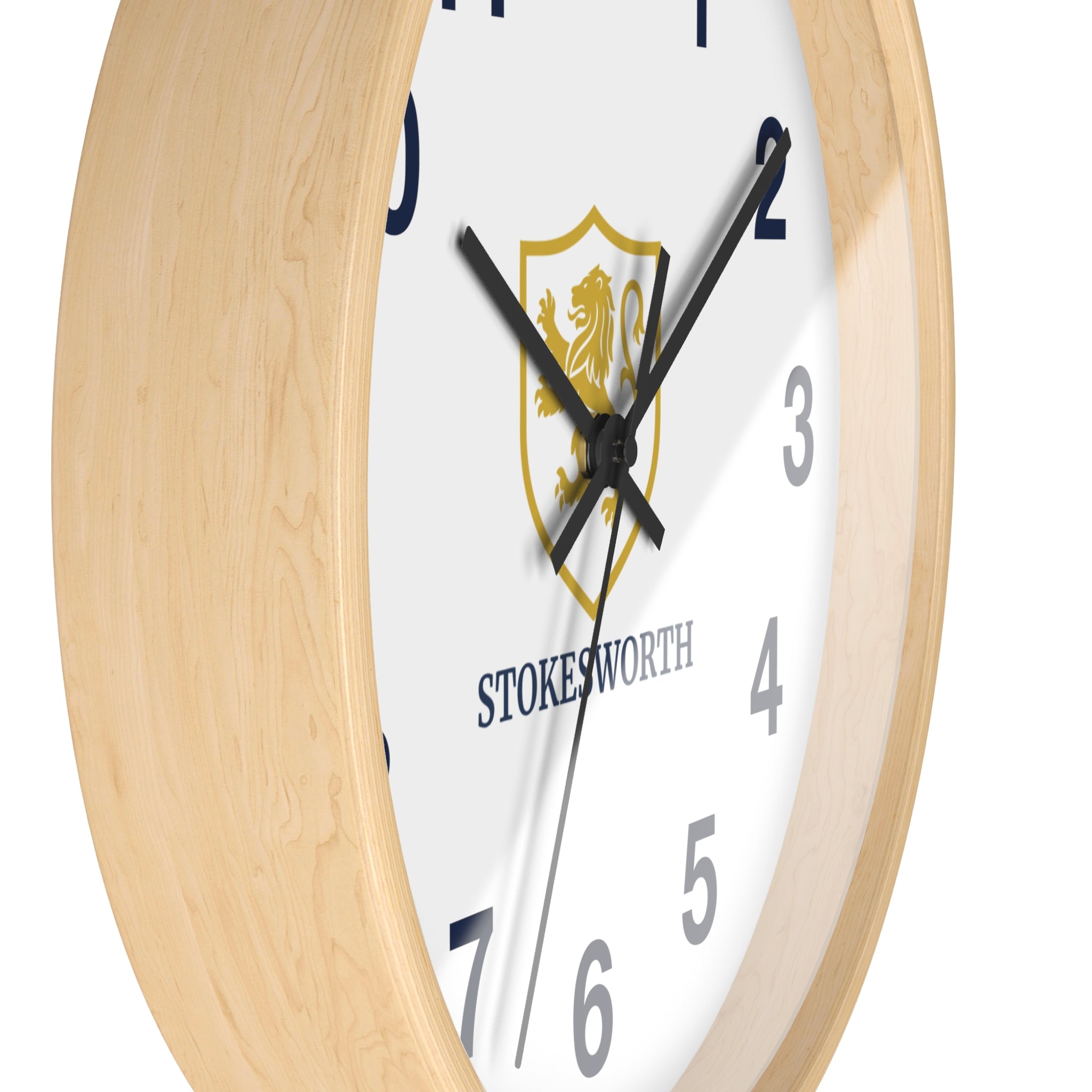 Stokesworth Crest Wall Clock — Elegant Lion Shield Home Décor
