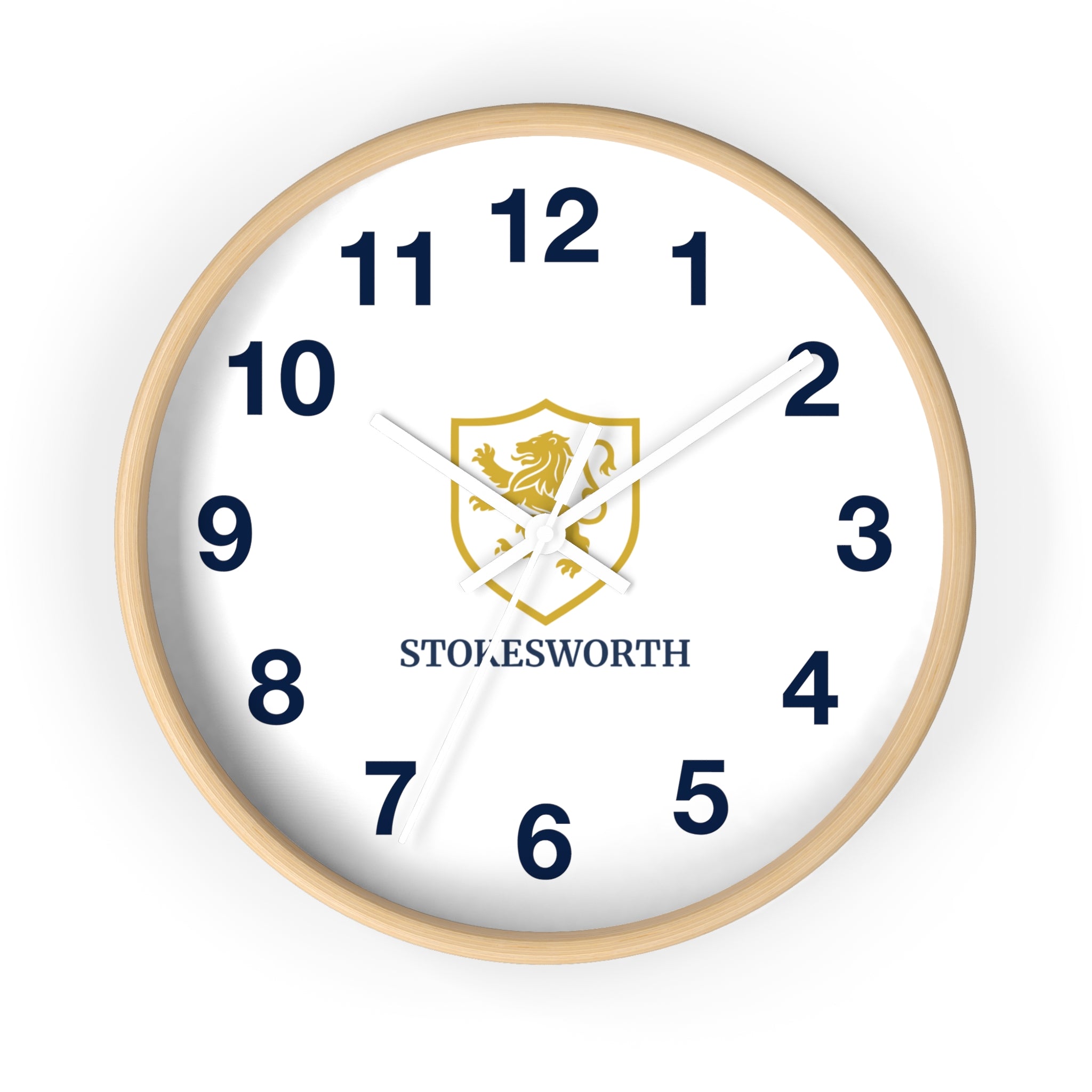 Stokesworth Crest Wall Clock — Elegant Lion Shield Home Décor