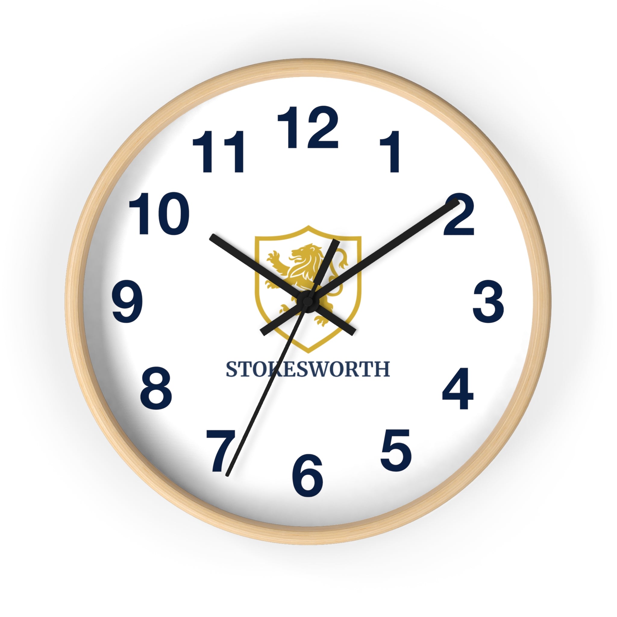Stokesworth Crest Wall Clock — Elegant Lion Shield Home Décor