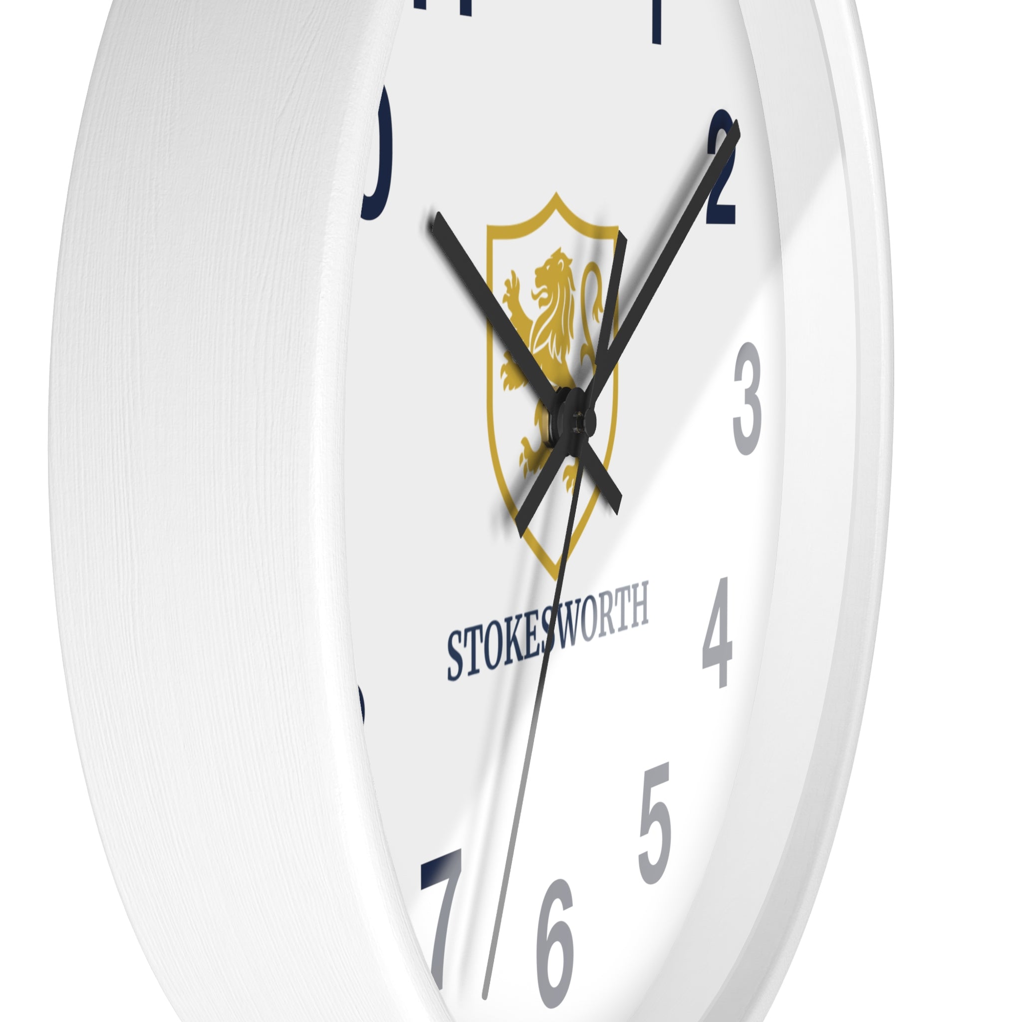 Stokesworth Crest Wall Clock — Elegant Lion Shield Home Décor